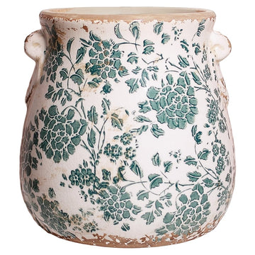 Tuscan Crackle-Glaze Ceramic Planter – Vintage Indoor & Outdoor Pot