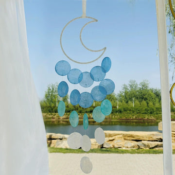 Handcrafted Capiz Shell Wind Chime for Outside – Shaped Coastal Garden Decoration