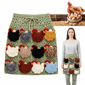 Crochet Egg Gathering Apron with Chicken Pockets