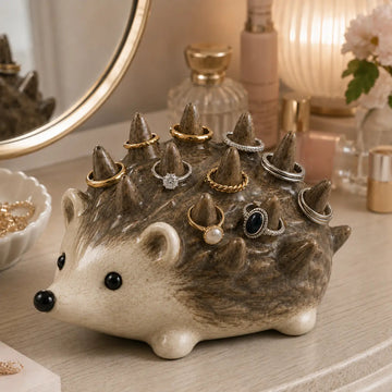 Hedgehog Butler Ring Holder Decor