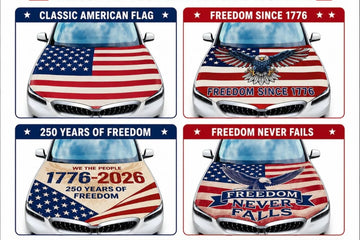 Us Universal American Hood Flag Cover Secure Buckle Design