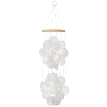 White Capiz Shell Wind Chime – Handcrafted Coastal Decor for Indoor & Outdoor Use