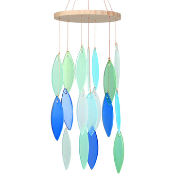 Handmade Seaglass Wind Chime – 26 Inch Coastal Circular Decor for Indoor & Outdoor Use