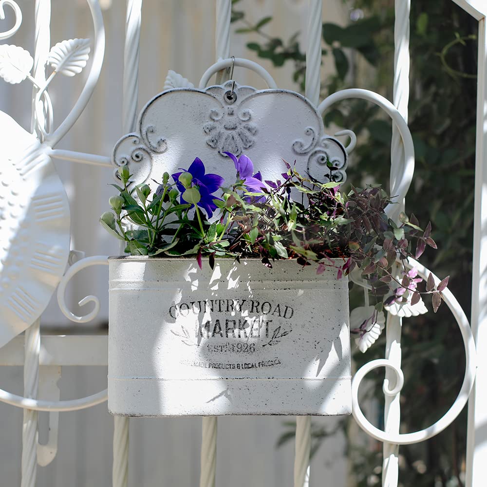 shabby chic hanging planter Rustic Metal Wall Planter
