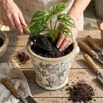 Vintage Planter Flower Pot – Ceramic Ice Crack Plant Pot with Drainage Hole