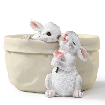 Sweet Rabbit Planter - Whimsical Succulent Pot with Drainage