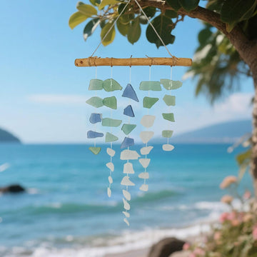 Sea Glass Wind Chime – Handcrafted Driftwood Windchimes