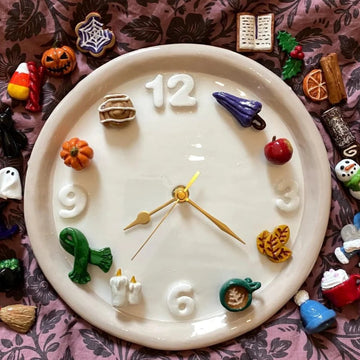 Handmade Clock with Seasonal Magnet Charms