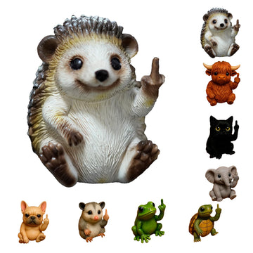 Nicerice Fun Mini Middle Finger Animal Statue,Resin Middle Finger Animals Decor Statue