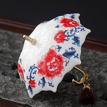 Blue and White Porcelain Umbrella Tea Infuser Set
