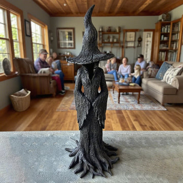 Hand-Painted Enchanting Witch Statue: The Guardian of Your Home
