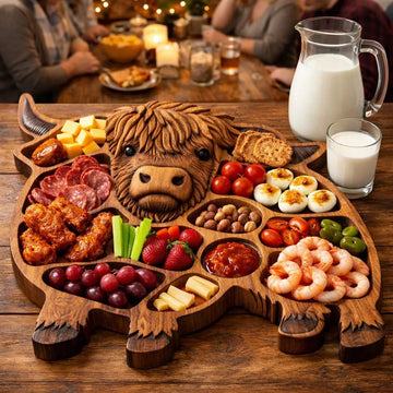 RusticCow-Shaped Charcuterie Board
