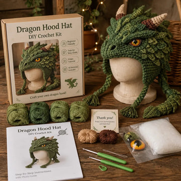 Halloween Monster Hood Hat Complete DIY Craft Crochet Kit Series